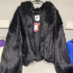 YITTY Black Faux Fur Ski Jacket